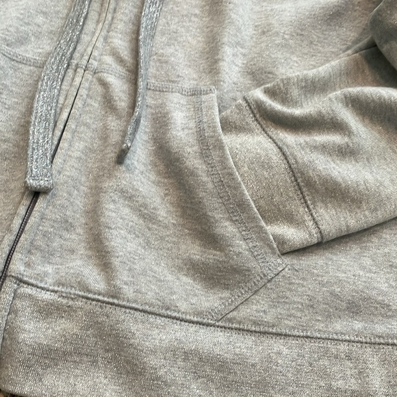 Gray L/S Sparkly Zip Up - Picture 2 of 5